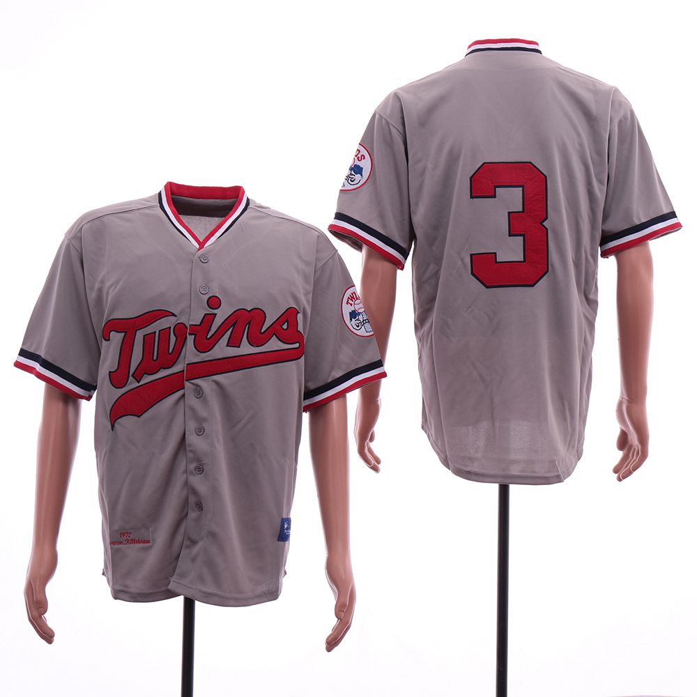 Men MLB Minnesota Twins #3 Killebrew Grey Throwback Jerseys->atlanta braves->MLB Jersey
